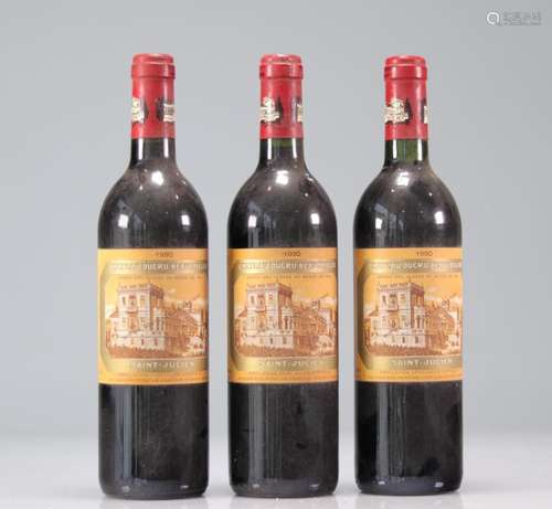 Lot of 3 Chateau DUCRU-BEAUCAILLOU (Saint Estephe) 1990