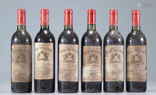 Lot of 6 Chateau GRAND PUY DUCASSE (Pauillac) 1982