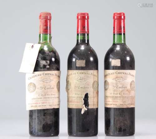 Lot of 3 Chateau CHEVAL BLANC (Saint-Emilion) 1975