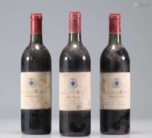 Lot of 8 Chateau LACOSTE BORIE (Pauillac) 1988