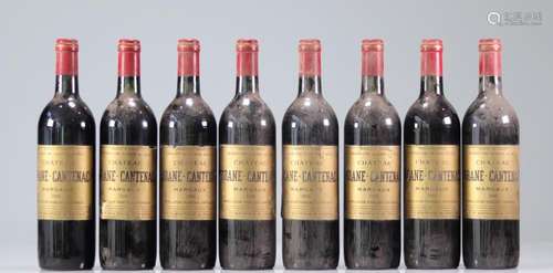 Lot of 8 Chateau BRANE CANTENAC (Margaux) 1986