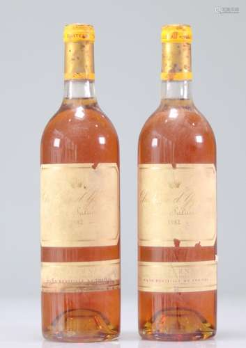 Lot of 2 Chateau YQUEM (Sauternes) 1982