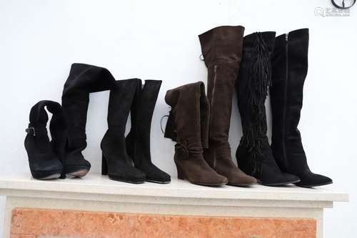 Lot de 4 paires de bottes au talon haut dont Sergio Todzi<br...