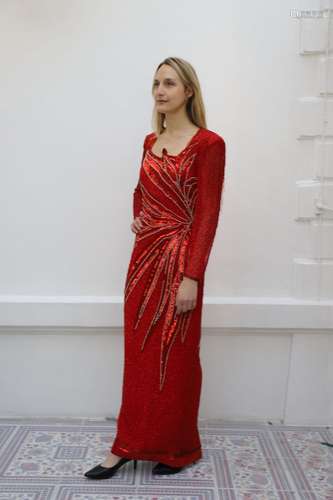 Robe de scène Alyce designs<br />
Rouge au motif d'un grand ...