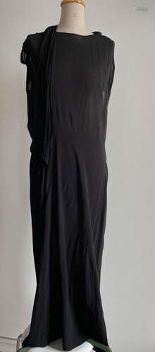 Robe longue Martine Sitbon soie noire, années 90, 38