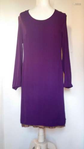 Robe Dries Van Noten 100% soie violette doublure/jupon beige...