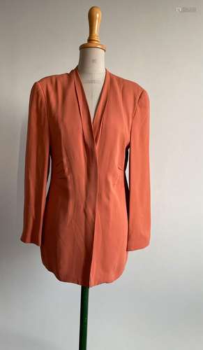 Veste Giorgio Armani années 80 corail crêpe de soie, 38/40