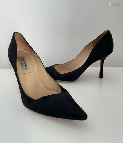 Escarpins Jimmy Choo satin noir, 38 et demi