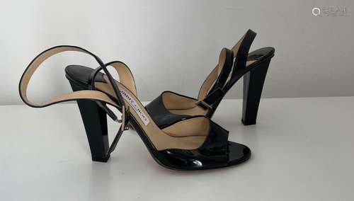 Sandales Jimmy Choo Cuir noir avec bride, 39