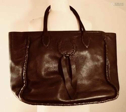 Sac Nina Ricci mouton marron glacé mat et grumelé