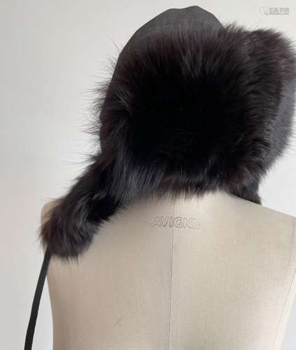 Chapka Zannir Furs Soho NY vraie fourrure noire