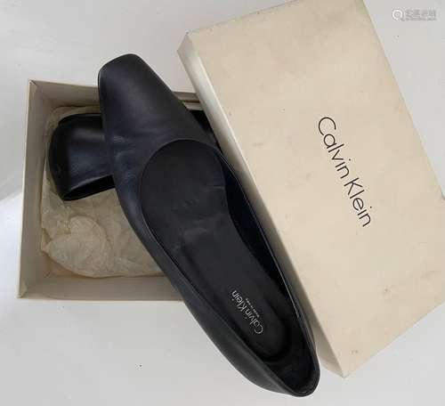 Ballerines Calvin Klein Collection NY cuir noir, années 2000...