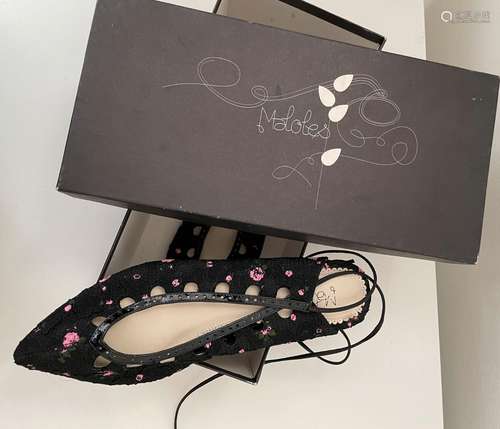 Ballerines Maloles neuves cuir dentelle fait main, 39