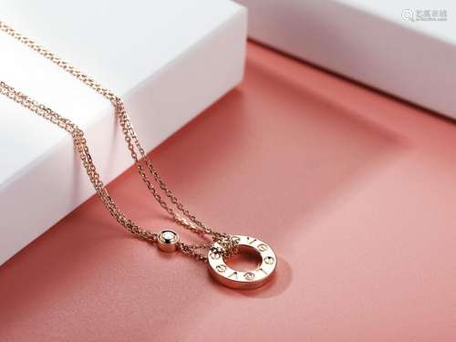 18K ROSE GOLD DIAMOND CARTIER LOVE NECKLACE