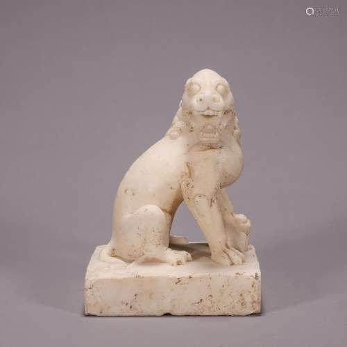 CHINESE WHITE MARBLE LION