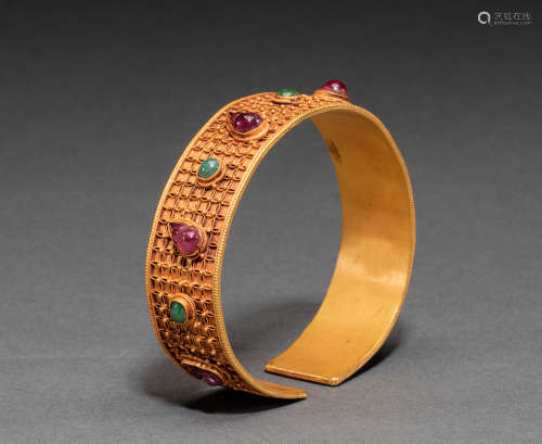 Chinese qing Dynasty gold bracelet