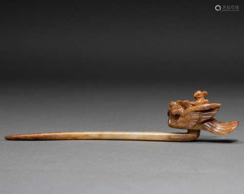 Hetian jade hairpin of liao Dynasty in China
