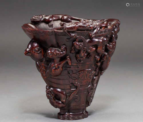 A Chinese horny cup from the Qing Dynasty