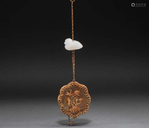 Chinese qing Dynasty gold sachet