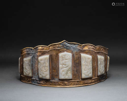 Hetian jade gilt waistline in Tang Dynasty of China