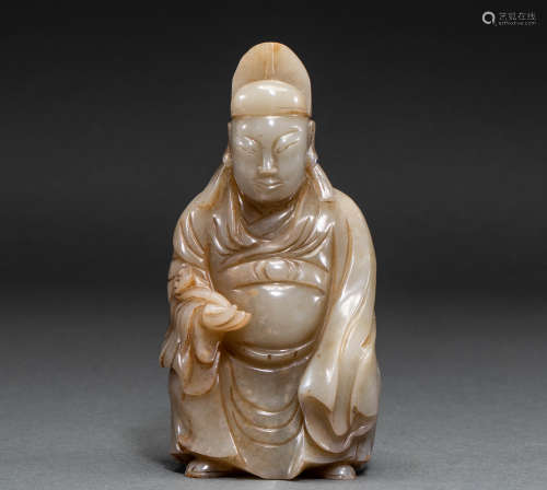Chinese Yuan Dynasty hetian Jade statue