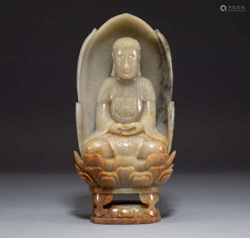 Hetian Jade Buddha statue of Qing Dynasty in China