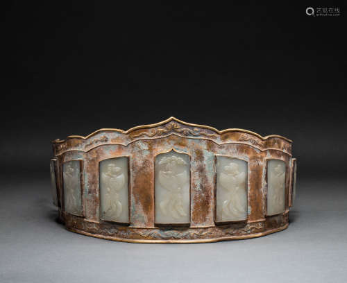 Hetian jade gilt waistline in Tang Dynasty of China