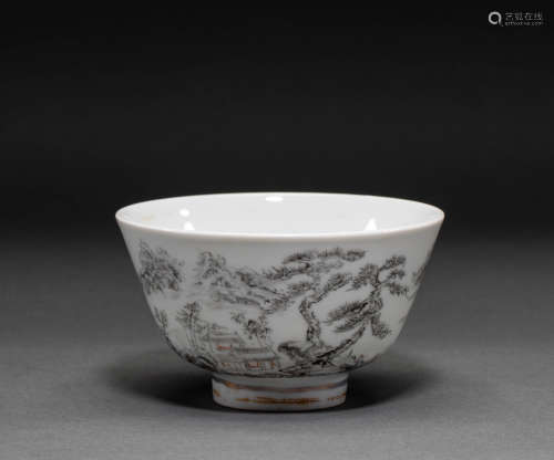 Chinese pastel tea cup from the Qing Dynasty