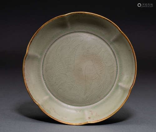 China Song Dynasty secret color porcelain yue kiln plate