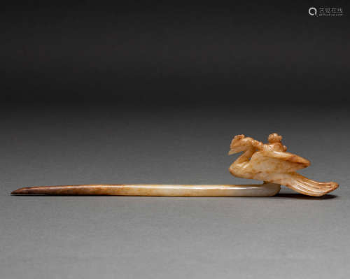 Hetian jade hairpin of liao Dynasty in China