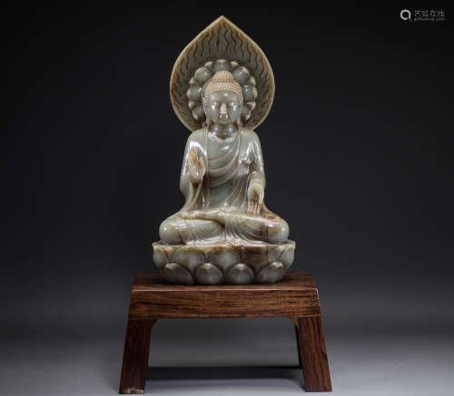 Hetian Jade Buddha statue in Tang Dynasty of China