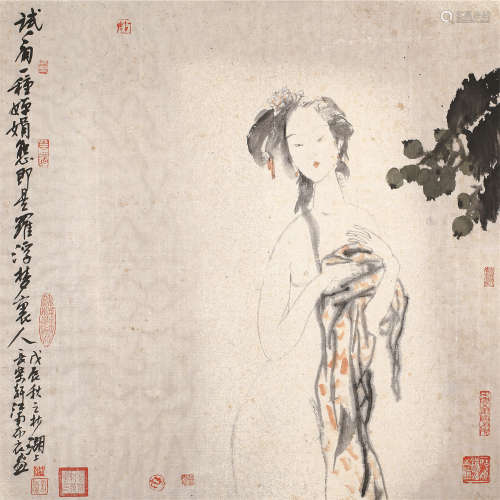 b.1940 刘国辉 1988年作 罗浮香影 纸本  镜片