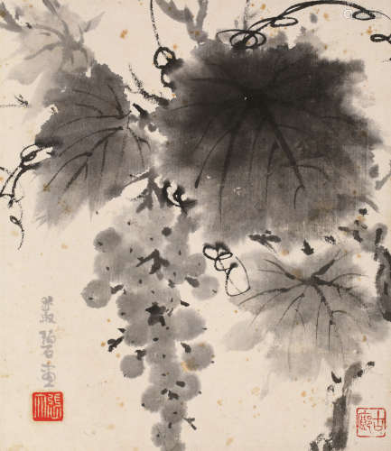 1898～1982 张伯驹  明珠图 纸本  镜片