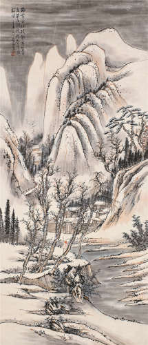 1895～1979 俞剑华 1931年作 踏雪访友 纸本   立轴