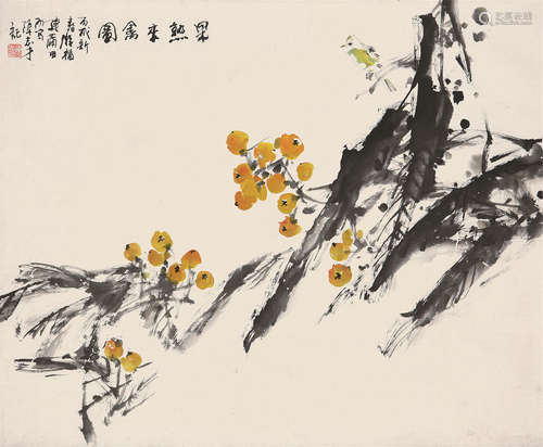 b.1964 陈志才 2006年作 果熟来禽图 纸本  立轴