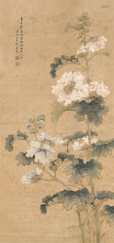 清 缪嘉蕙 1882年作 芙蓉秋艳 纸本  立轴