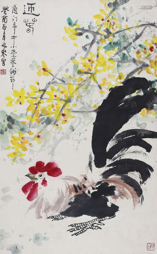 （1938-2019） 林岑 大吉图 设色纸本 立轴