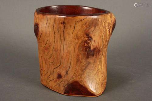 Chinese Wooden Brush Pot,