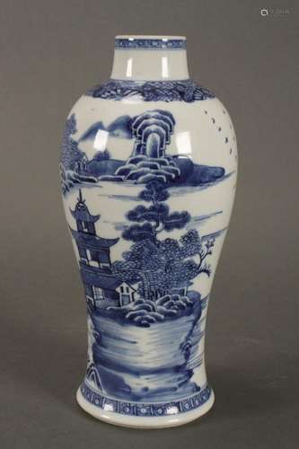 Chinese Qing Dynasty Blue and White Porcelain Vase