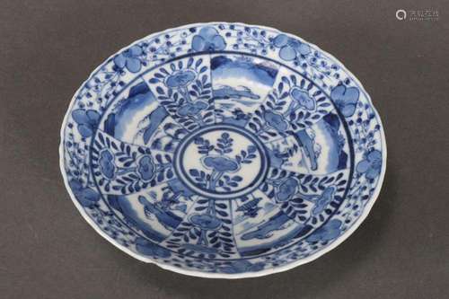 Chinese Qing Dynasty Blue and White Saucer,