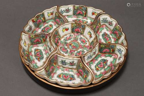 Chinese Famille Vert Segmented Serving Dish,