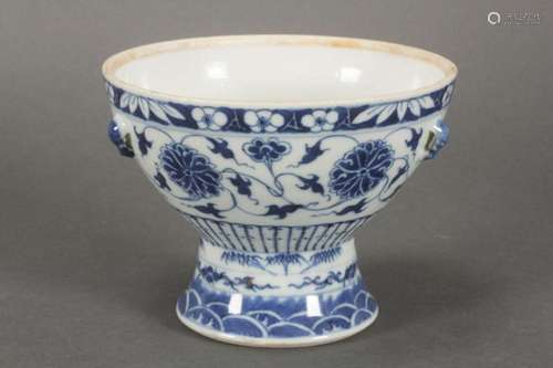 Chinese Blue and White Qing Dynasty Porcelain Stem