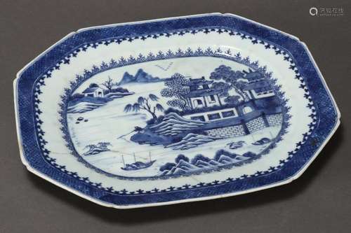 Chinese Blue and White Export Platter,