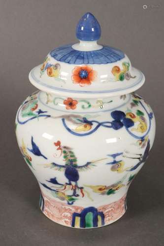 Chinese Doucai Porcelain Qing Dynasty Jar and