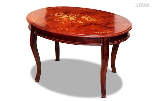 Chinese Oval Top Occasional Table,