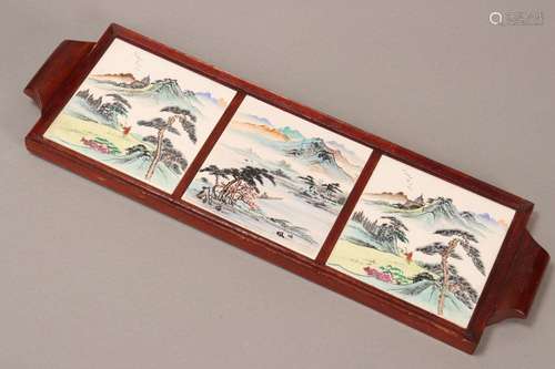 Three Chinese Porcelain Panels,