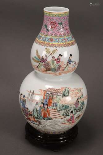 Chinese Double Gourd Porcelain Vase,