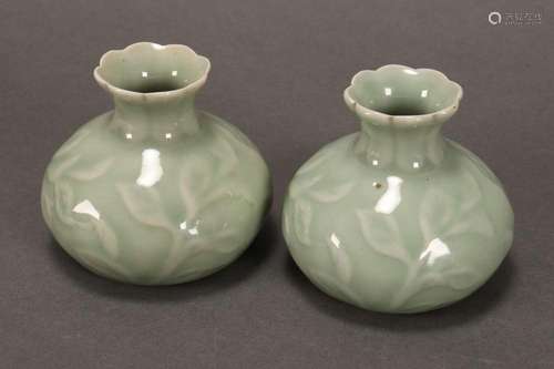 Pair of Chinese Celadon Vases,