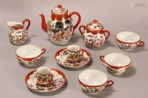 Japanese Kutani Porcelain Teaset,