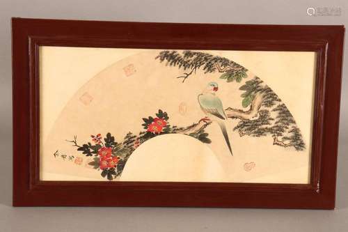 Chinese Framed Fan Painting,